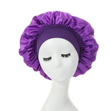 elvesmall Women Sleeping Caps Bathroom Satin Solid Color Stretch Bonnets Hair Hat for Daily Use and Beauty