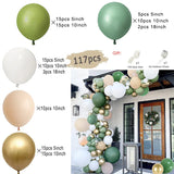 elvesmall  Retro Green Balloon Garland Arch Kit Wedding Birthday Balloons Decoration Party White Balloons For Baby Shower Decor Supplies