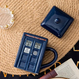 elvesmall  -  1pc 450ml Creative Police Box Mug Funny Ceramic Coffee Tea Cup with Gift Box Milk Drinks Breakfast Cup Birthday Gift Kitchenware
