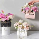 elvesmall 1Pcs Creative Hand Bag Shape Rose Flower Packaging Box Flower Shop Wedding Valentine's Day Birthday Gift Wrapping Paper Bag Box