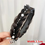 elvesmall Women Synthetic Wig Twist Braided Hair Bands Fashion Braids Hair Accessories Women Bohemian Nature Headband Stretch for Party