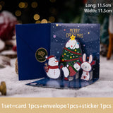 elvesmall 3D Pop UP Santa Cards Folding Merry Christmas Greeting Cards Xmas Gift for New Year Blessing Postcard Thank You Cards Decoration