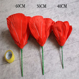 elvesmall 80CM Giant PE Foam Rose Simulation Flowers Branch Wedding Backdrop Decoration Peony Garden Wall Road Cited Stage Party Supply
