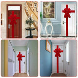 elvesmall 24X33CM Hanging Door Bow Ribbon Big Red Bows for Wedding Christmas Holiday Front Door Party Home Decorations DIY Supplies
