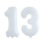 elvesmall 2pcs 30/40inch Giant White Number Balloon 16 18 25 30 40 50 Foil Balloons Birthday Wedding Baby Shower Decoration Figures Globos