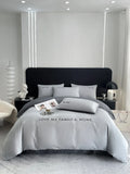 elvesmall  Nordic Luxury Egyptian Cotton Bedding Set King Queen Double Twin Size with Sheet Duvet Cover Pillowcases 1/2 People Bed Linens