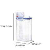 elvesmall 1Pc 2L Food Pail Plastic Storage Tank with Measuring Cup Container Moisture Proof Sealed Jar Supplies Accessories Storage Tank
