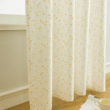 elvesmall  Floral Curtains 1 Panel Short Drapes Tassel Rod Pocket Semi-Sheer Boho Daisy Bedroom Living Room Farmhouse Rustic Window Curtain
