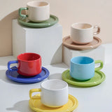 elvesmall  -  3 Sets Coffee Cups Set Ceramic Cups and Saucers Set Family Tea Cup Set Cups and Mugs Drinkware  British Coffee Cups