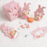 elvesmall  6pcs Cute Easter Bunny Candy Box Pink Rabbit Ear Chocolate Biscuit Gifts Packaging Boxes For Happy Easter Birthday Party Decor