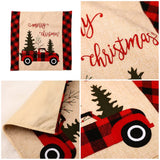 elvesmall  Christmas Chair Cover Red Truck Dining Chair Cover For New Year Merry Christmas Party Home Dining Room Kitchen Table Decor