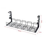 elvesmall Under-desk Cable Management Rack Hanger Punch free Hanging Wire Storage Organizer Wire Power Board Adapter Holder Basket Shelf