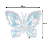 elvesmall Large Butterfly Foil Balloons Blue Laser Butterfly Children Girls Birthday Party Baby Shower Wedding Decor Kids Toy Photo Props