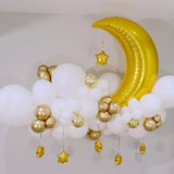 elvesmall Eid Mubarak Balloon Set Platinum Confetti Moon Stars Foil Balloons Ramadan DIY Decorations Islamic Muslim Party Balloons