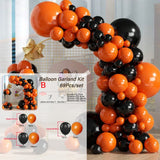 elvesmall Orange and Black Latex Balloon Arch Kit, Used for Decorating Birthday Parties, Halloween, Holiday Celebrations, Anniversaries