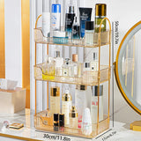 elvesmall Bathroom Storage Shelves Home Kitchen Organizer Rack Cosmetic Skincare Shampoo Lipstick Perfume Tabletop Holder 2 Colors