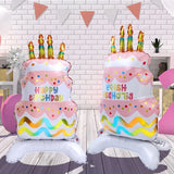 elvesmall  3D Birthday Cake Aluminum Film Balloon Three Layer Cake Standable Balloon Party Baby Shower Photo Props Scene Wedding Decoration
