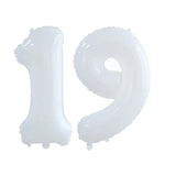 elvesmall 2pcs 30/40inch Giant White Number Balloon 16 18 25 30 40 50 Foil Balloons Birthday Wedding Baby Shower Decoration Figures Globos