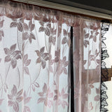 elvesmall Pink Floral Roman Curtain for Bay Window Sheer Lifting Drape With Black Lace Kitchen Home Decoration Blinds #E