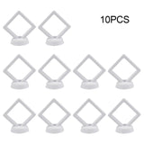 elvesmall 5/10PCS Jewelry Storage Box 3D Packaging Case Gemstone Floating Frame Membrane Ring Coin Display Case Necklace Display Holder