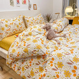 elvesmall  4pcs Strawberry kawaii Bedding Set 100%Cotton Bedding Sets Girl Luxury Queen Size Bed Sheets Children Quilt Soft Comforter set