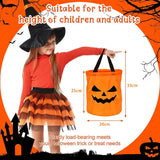 elvesmall LED Light Halloween Trick or Treat Bucket Pumpkin Candy Bags Collapsible Halloween Basket for Thanksgiving Party Gift Basket