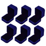 elvesmall 6PCS Square Red Velvet Ring Box Jewelry Case Storage Organizer Gift Earrings Packaging Box Portable Travel Wedding Wholesale