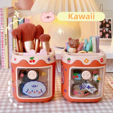 elvesmall Kawaii Pen Holder Desk Organizer Large Capacity Pencil Storage Box Cartoon School Office Stationery Supplies Pens Brush Stand