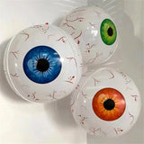 elvesmall 3Pcs 22inch Halloween Eyeball Decorations Balloons Scary Plastic Balloon Props Bloodshot Eyeballs Indoor Garden Halloween Decors