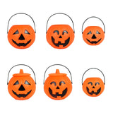 elvesmall 1/3pcs Halloween Pumpkin Bucket Portable Plastic Candy Basket Trick Or Treat Kids Gift Packaging Halloween Party Decor Supplies