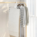 elvesmall  Folding Trouser Rack Multifunctional Hanger Clothes Organizer Storage Wardrobe Space Saving Closet Adjustable Pants Hanger
