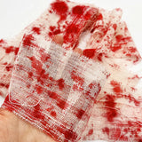 elvesmall 3m Halloween Bloody Cloth Strips Blood Gauze Bandage Haunted House Warning Isolation Belt Home Horror Party Scene Decor Props