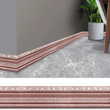 elvesmall 3D Foam Wall Edge Strip Stickers Self Adhesive Waterproof Baseboard Skirting Border Decor Wall Sticker Corner Waist Line 2.3m