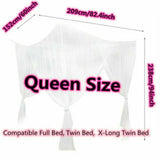 elvesmall Four-Door Big Mosquito Net Canopy - King/Queen Double Size, Transform Your Sleeping Space into a Luxurious Green Palace Bedroom