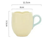 elvesmall Ceramic Tulip Cups Mug Saucers Suits with Tray Flower-shaped Coffee Cups saucers, lovely drink cups