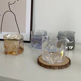elvesmall  -  Twisted Glass Transparent Shot Glass Cup Decor Cocktail Beer Wine Milk Tea Glass Reusable Kitchen Drinking Glasses tumbler