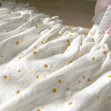 elvesmall  1PC Little Daisy Ruffle Short Curtains for Small Window White Drape Cabinet Kitchen Study Rod Special Blinds #E