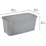 elvesmall Sterilite 50 Gallon Tote Box Plastic, Gray, Set of 4 Clothes Organizer Storage Organizer Storage Containers Clothingorganizer