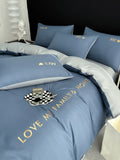 elvesmall Nordic Luxury Egyptian Cotton Bedding Set King Queen Double Twin Size with Sheet Duvet Cover Pillowcases 1/2 People Bed Linens