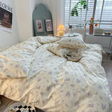 elvesmall Fresh Style Bedding Set 100% Cotton Bed Linen Set for Home постельное бельё набор Soft Duvet Cover Pillowcase with Bedsheets