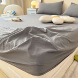 elvesmall 1PCS Sheet Pastoral Flower Fitted Sheet Non Slip Bedspread Washable Cotton With Elastic Band Mattress Cover (no Pillowcase)