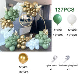 elvesmall Retro Avocado Green Balloons Garland Kit Arch Baby Shower Decor Sand White Balloon Arch Birthday Party Decoration Latex Globos