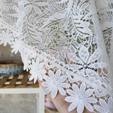 elvesmall 1PC Romantic Hollow Lace Short Curtain for Kitchen White Sheer Drape Cabinet Dustproof Study Special Rod