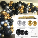 elvesmall Black Gold Balloon Garland Arch Kit Confetti Latex Ballon Birthday Party Decor Adult Graduation Baloon Wedding Decor Baby Shower