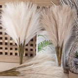 elvesmall 55CM 5/1PCS Fluffy Pampas Grass Boho Decor Flower Fake Plant Reed Simulated Wedding Party Christmas Home Decor Artificial Flower