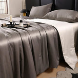 elvesmall  Silk Summer Cool Quilt  New Washed Air Conditioning Quilt Ice Silk Summer Quilt Four Piece Bed Sheet and Comforter Blanket