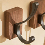 elvesmall New Simple Solid Wood Hook Walnut Hanging Hanger Bathroom Wall Hook Bedroom Coat Storage Rack Home Towel Key Decoration Hook