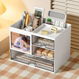 elvesmall Multifunctional Stackable Storage Drawer Plastic Office Desktop Stationery Organizer Multi Compartments Cosmetics Storage Box