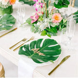 elvesmall 12pcs Artificial Tropical Palm Leaves Hawaiian Luau Safari Jungle Party Summer Wedding Birthday Home Table Decor Fake Plant