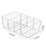 elvesmall 4 Grids Refrigerator Organizer Bins Soda Can Beverage Transparent Fridge Kitchen Container Cabinets Holder Fresh Storage Box